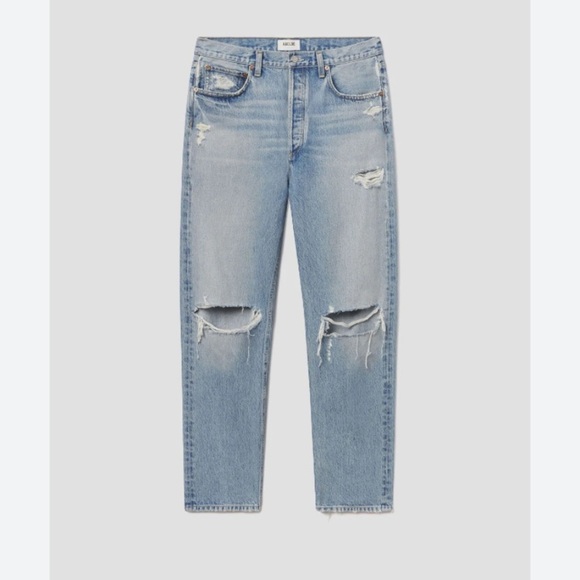 NWOT AGOLDE VINTAGE INSPIRED DISTRESSED HI RISE JEANS WITH STRETCH SZ 30 - Picture 2 of 14